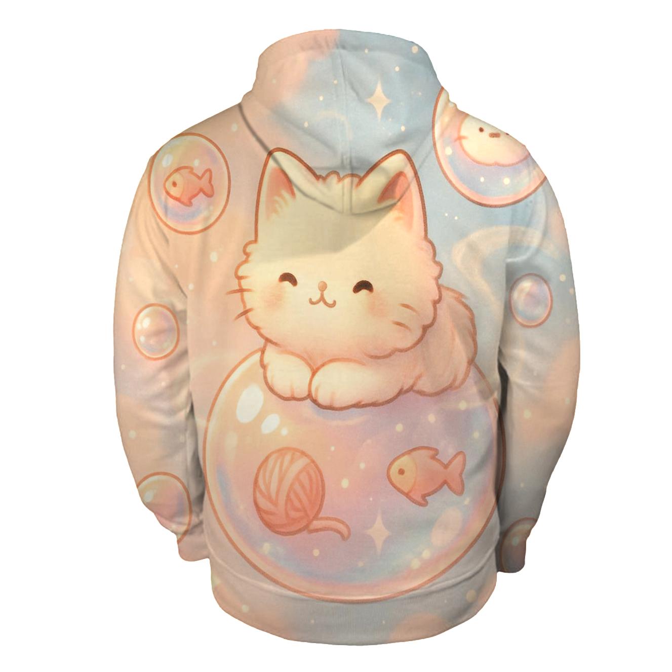 Bubble Bath Dream Kitten zip-up hoodies