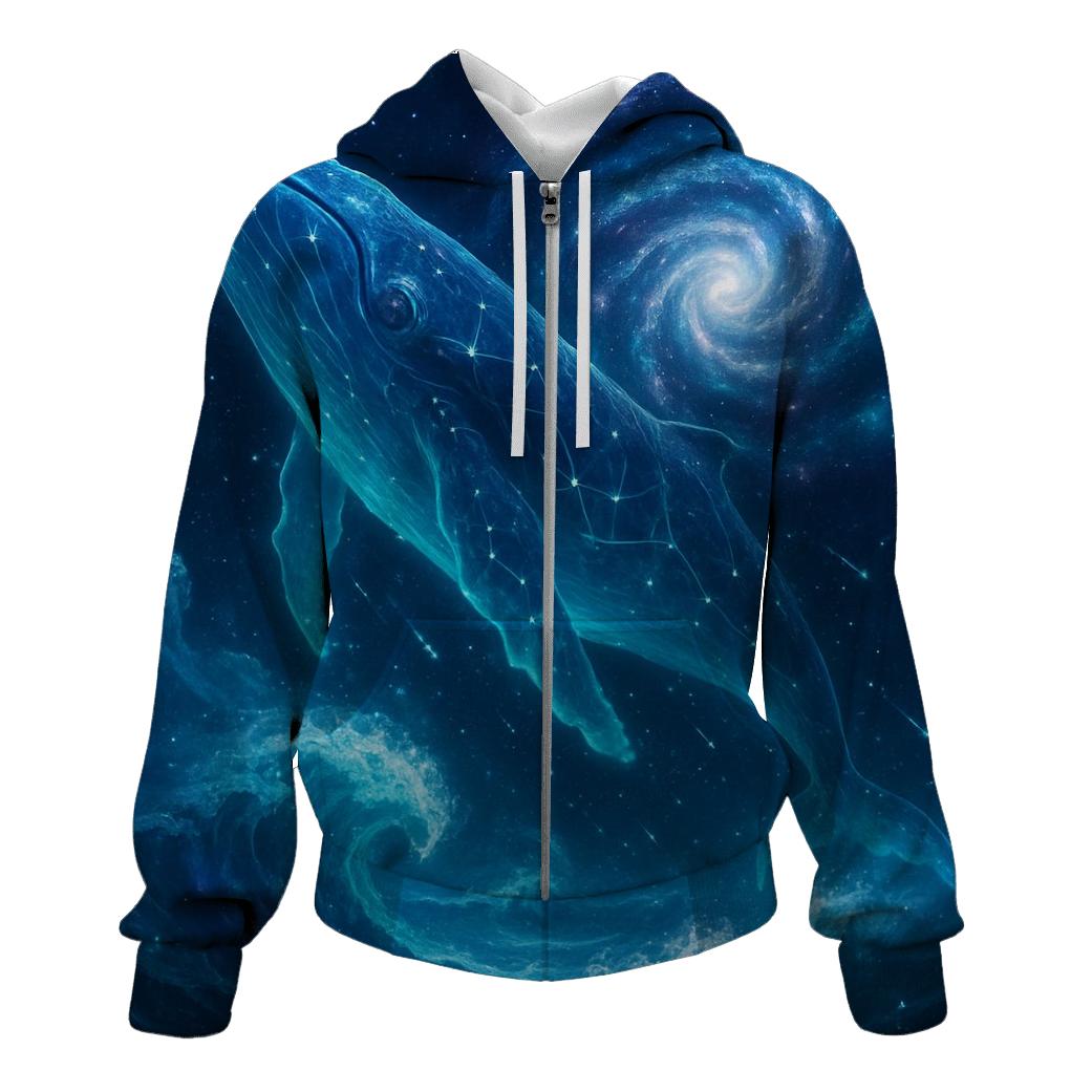 Celestial Whale Crossing The Spiral Sea printed hoodies
