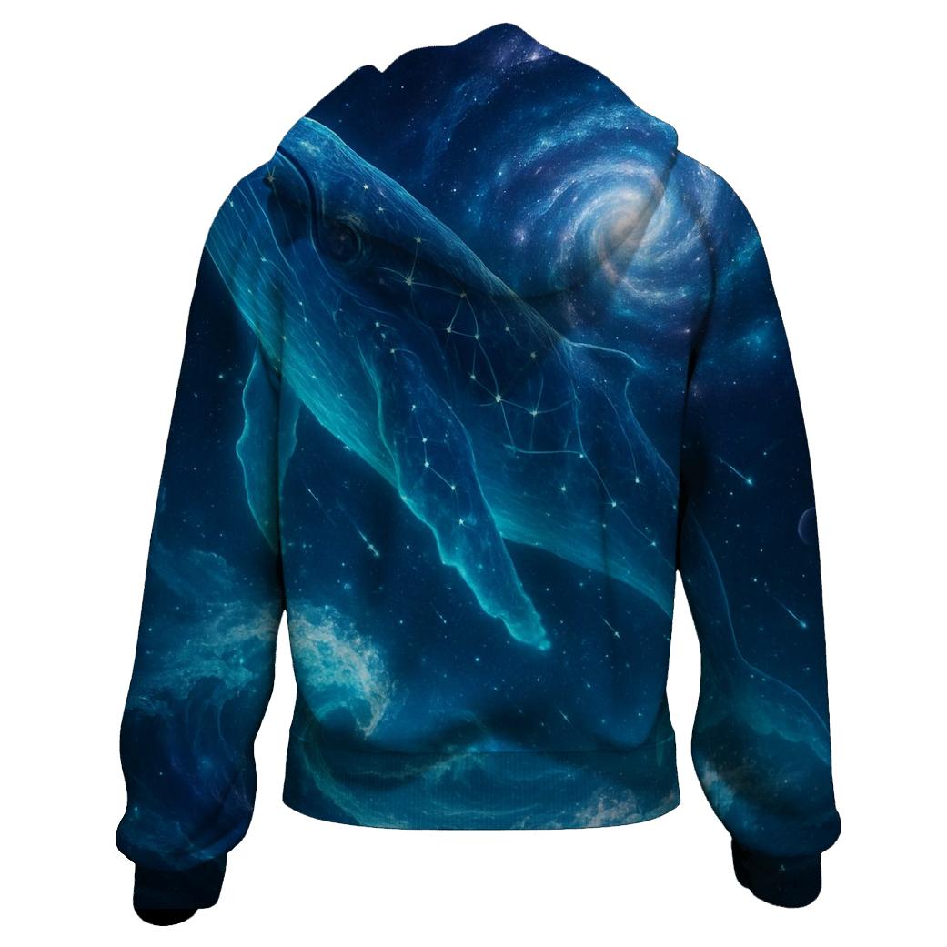 Celestial Whale Crossing The Spiral Sea printed hoodies