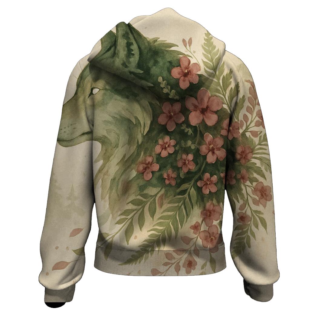 Forest Spirit Wolf Bloom lightweight hoodies