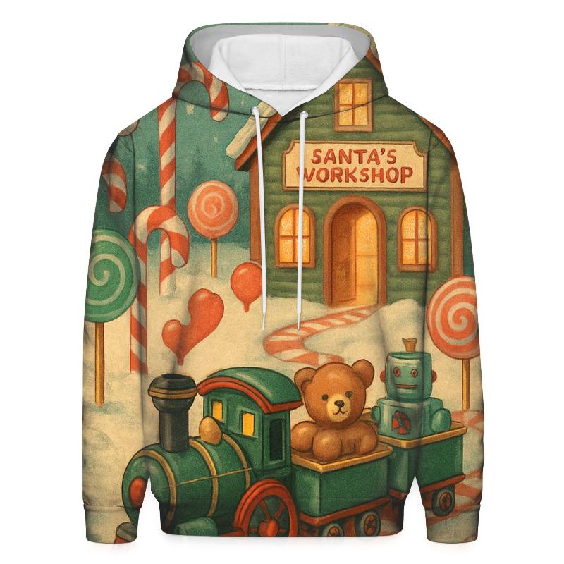 Toy Workshop Train Through Candy Forest printed hoodies