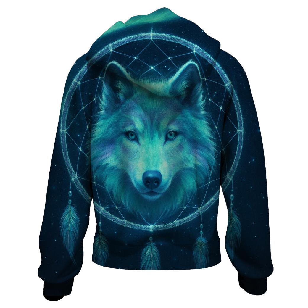 Aurora Dreamcatcher Wolf heavyweight hoodies