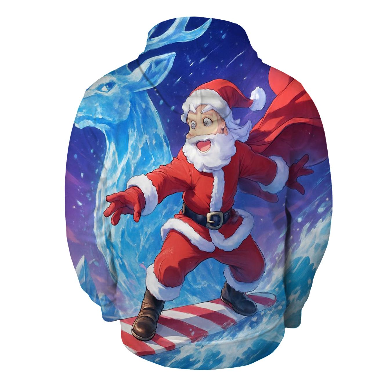 Polar Wave Santa Surfer pullover hoodies