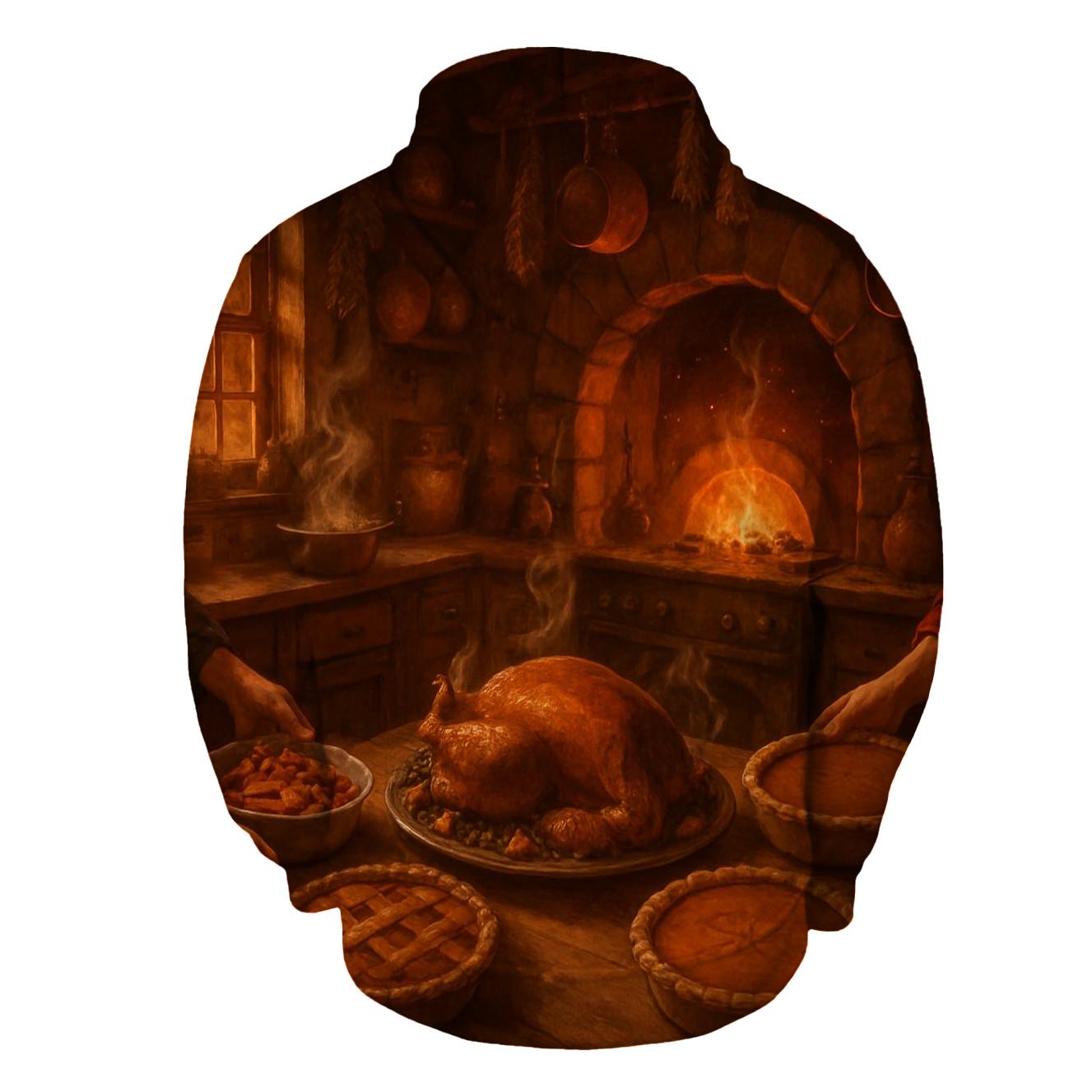 Golden Hearth Kitchen Feast premium hoodies