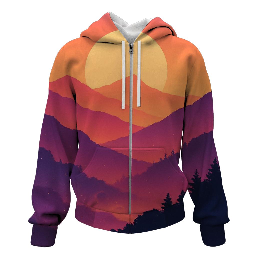 Mountain Lantern Sunset Veil hoodie designs