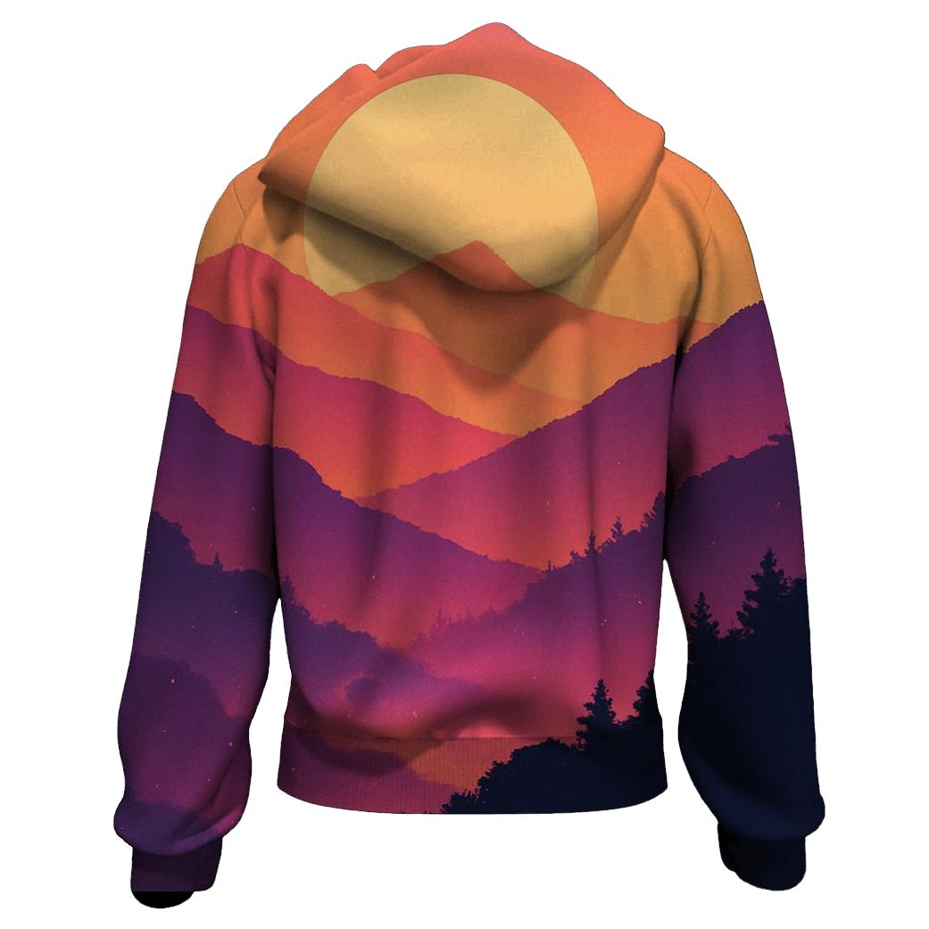 Mountain Lantern Sunset Veil hoodie designs