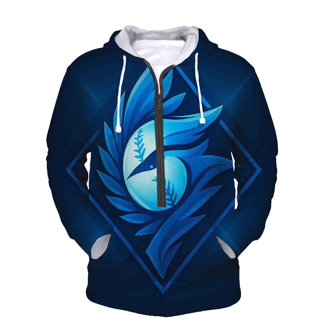 Feathered Blue Jays Fusion Diamond zip-up hoodies