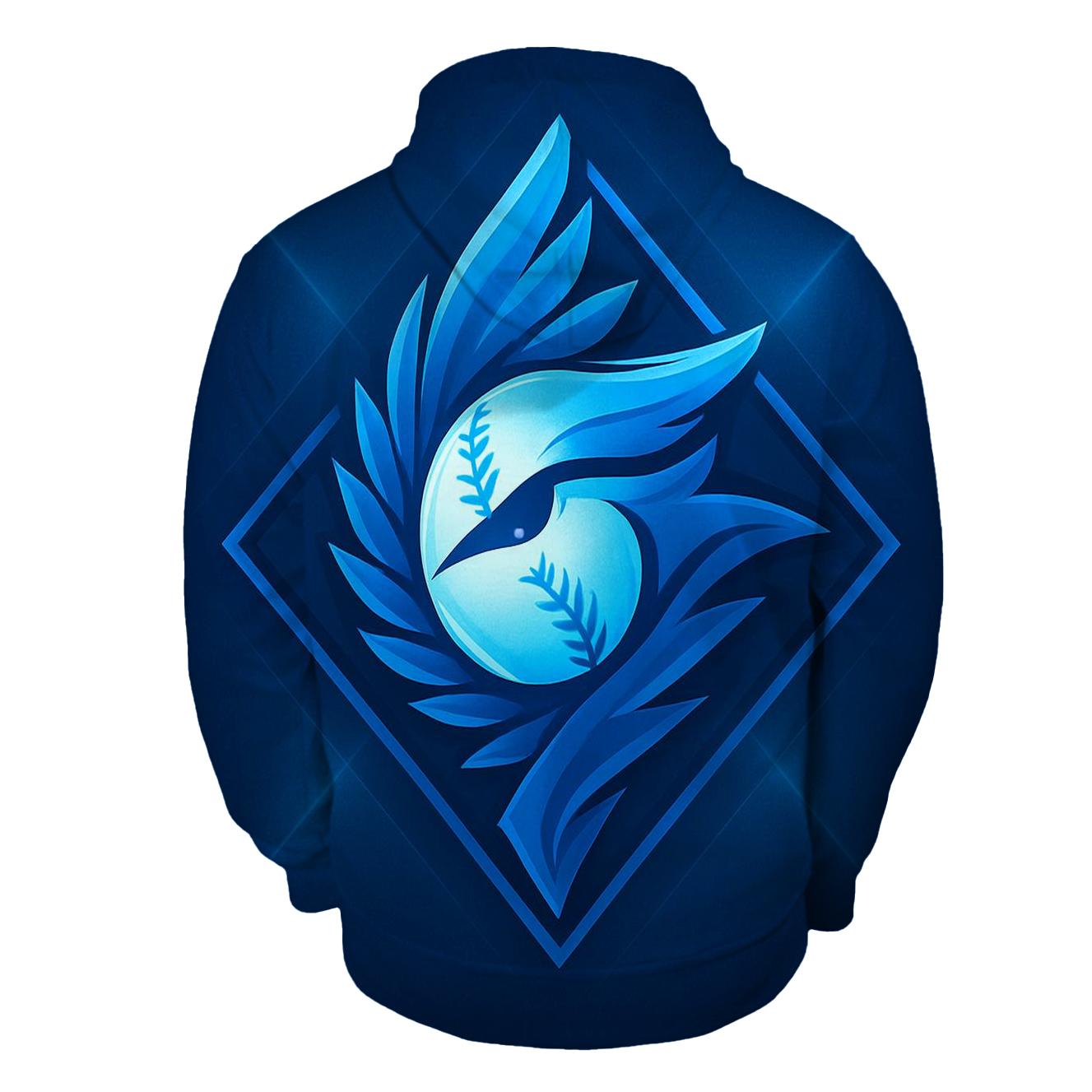 Feathered Blue Jays Fusion Diamond zip-up hoodies