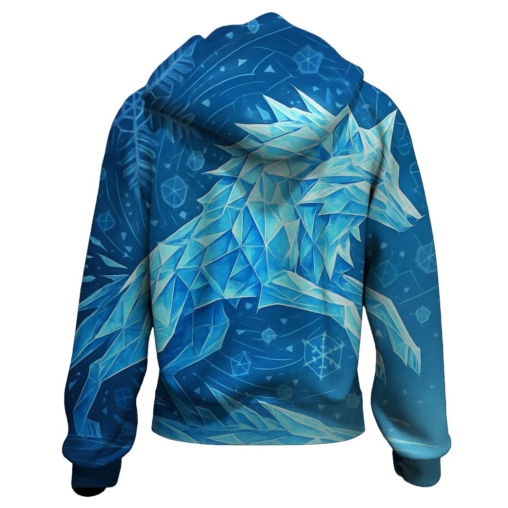 Crystal Shard Winter Wolf graphic hoodies