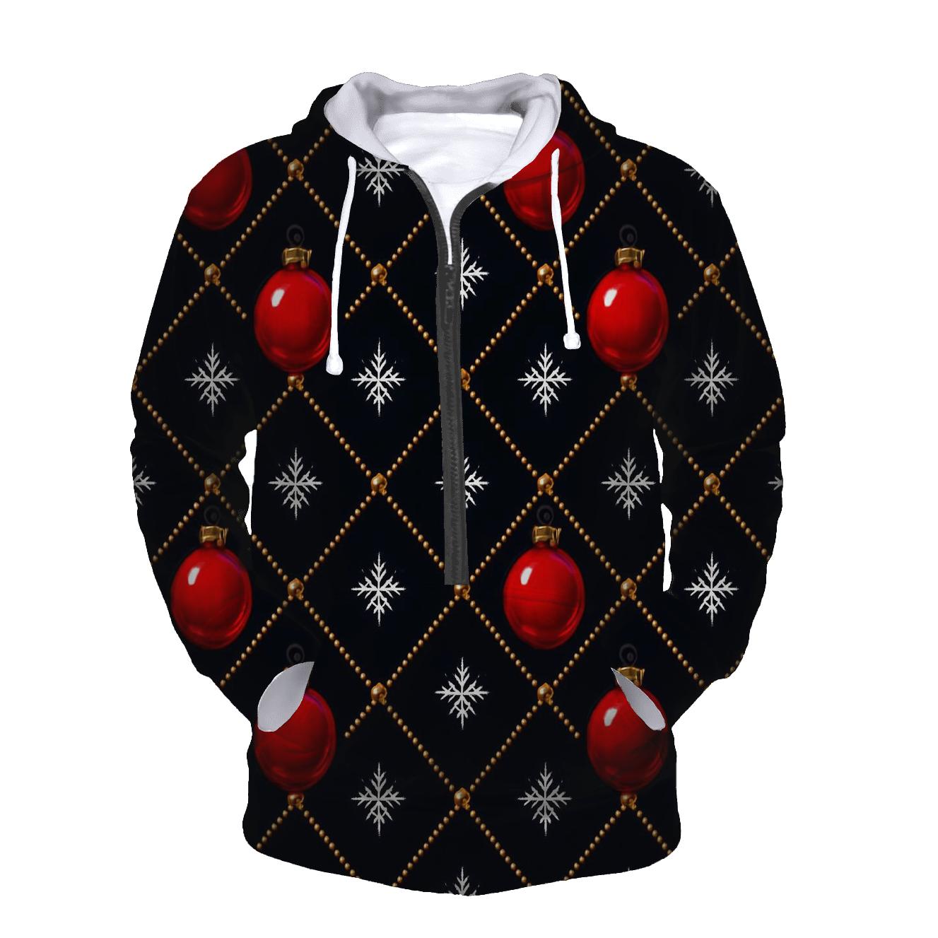 Crimson Ornaments Lattice On Midnight Field hoodie styles