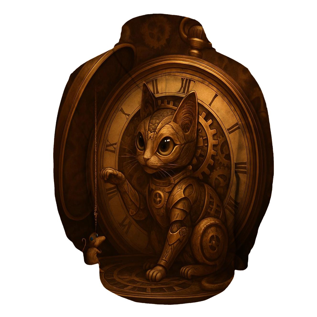 Clockwork Timekeeper Cat custom hoodies