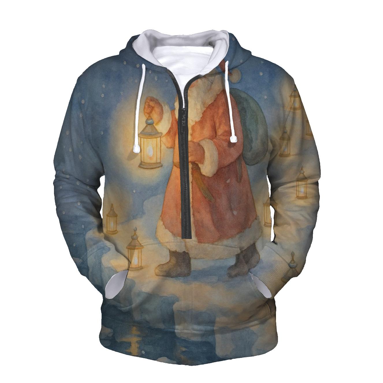 North Pole Lantern Keeper Santa zip-up hoodies