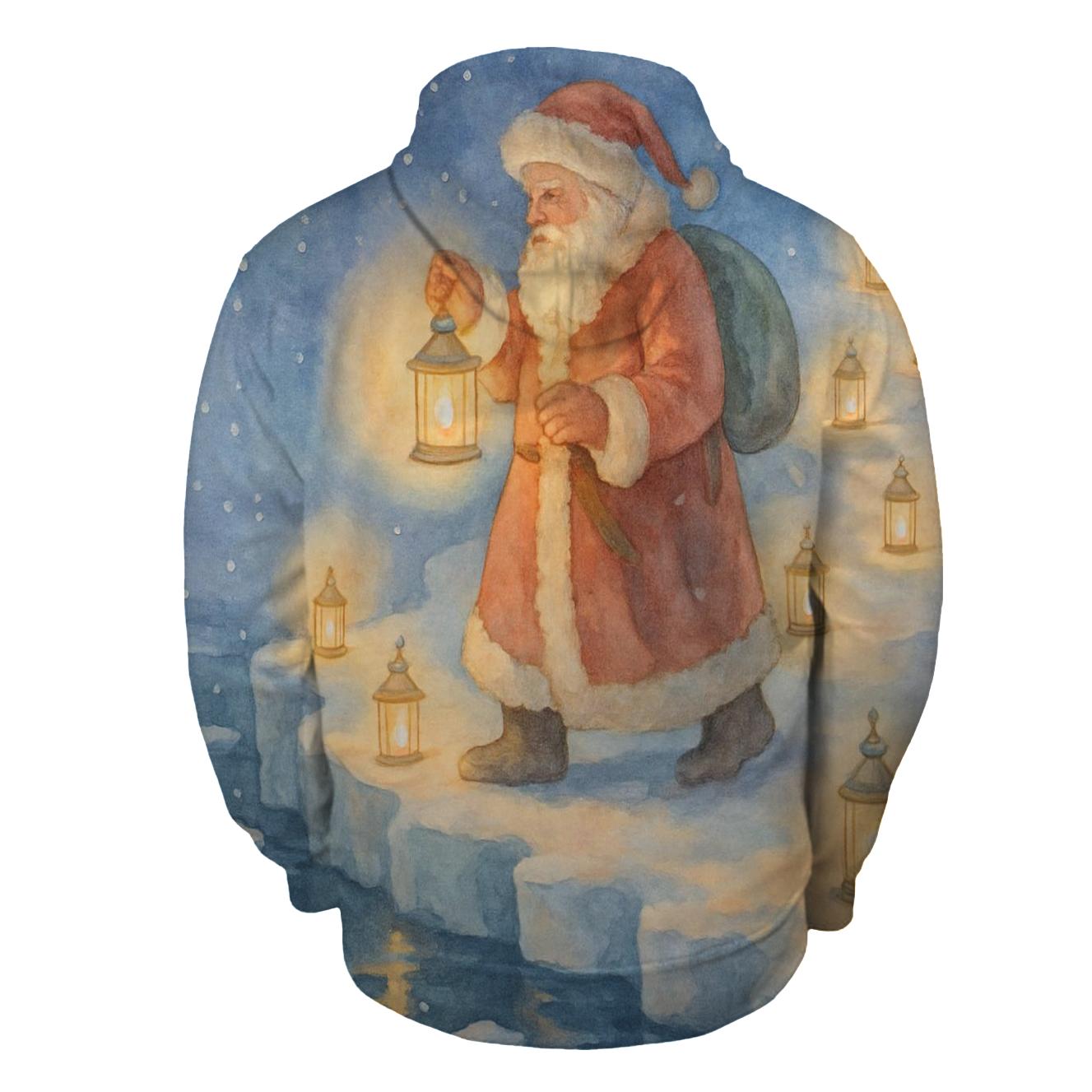 North Pole Lantern Keeper Santa zip-up hoodies