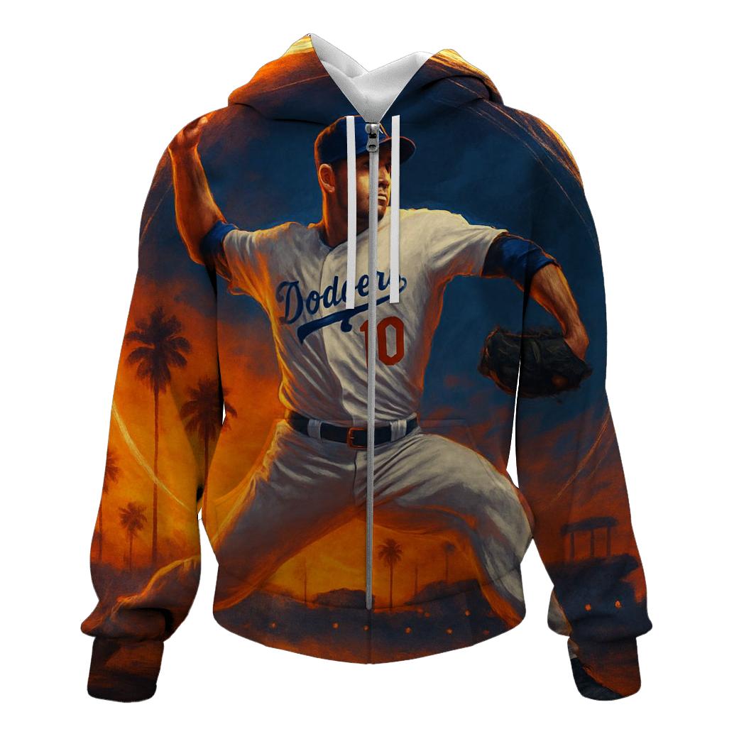 Sunset Halo Dodgers Pitcher Arc hoodie styles