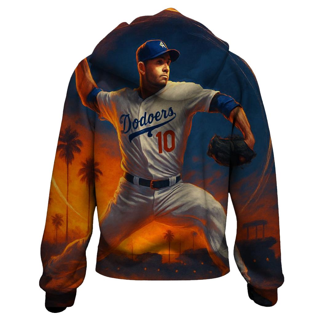 Sunset Halo Dodgers Pitcher Arc hoodie styles