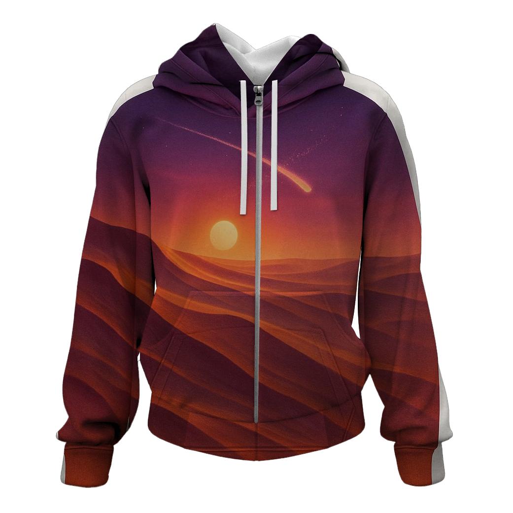 Desert Comet Sundown printed hoodies
