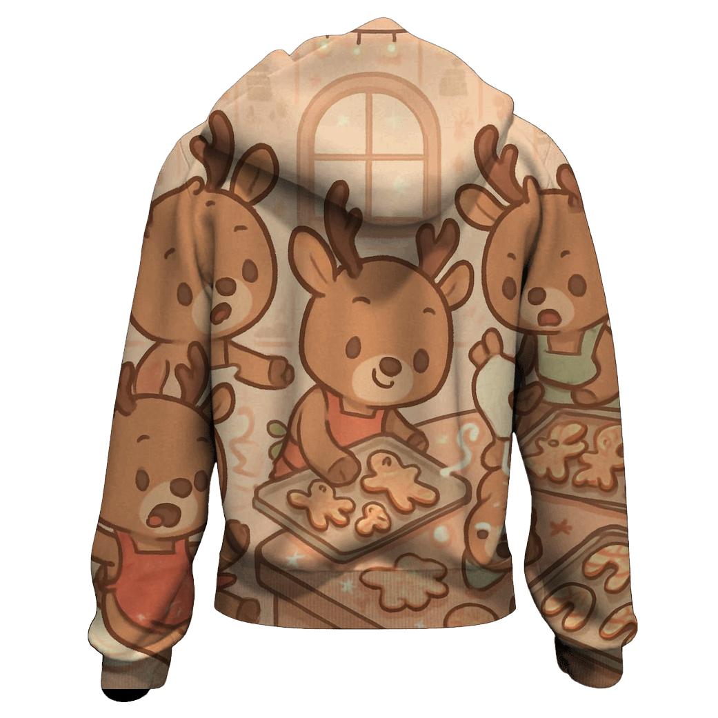 Chaotic Cookie Baking Reindeer Squad printed hoodies