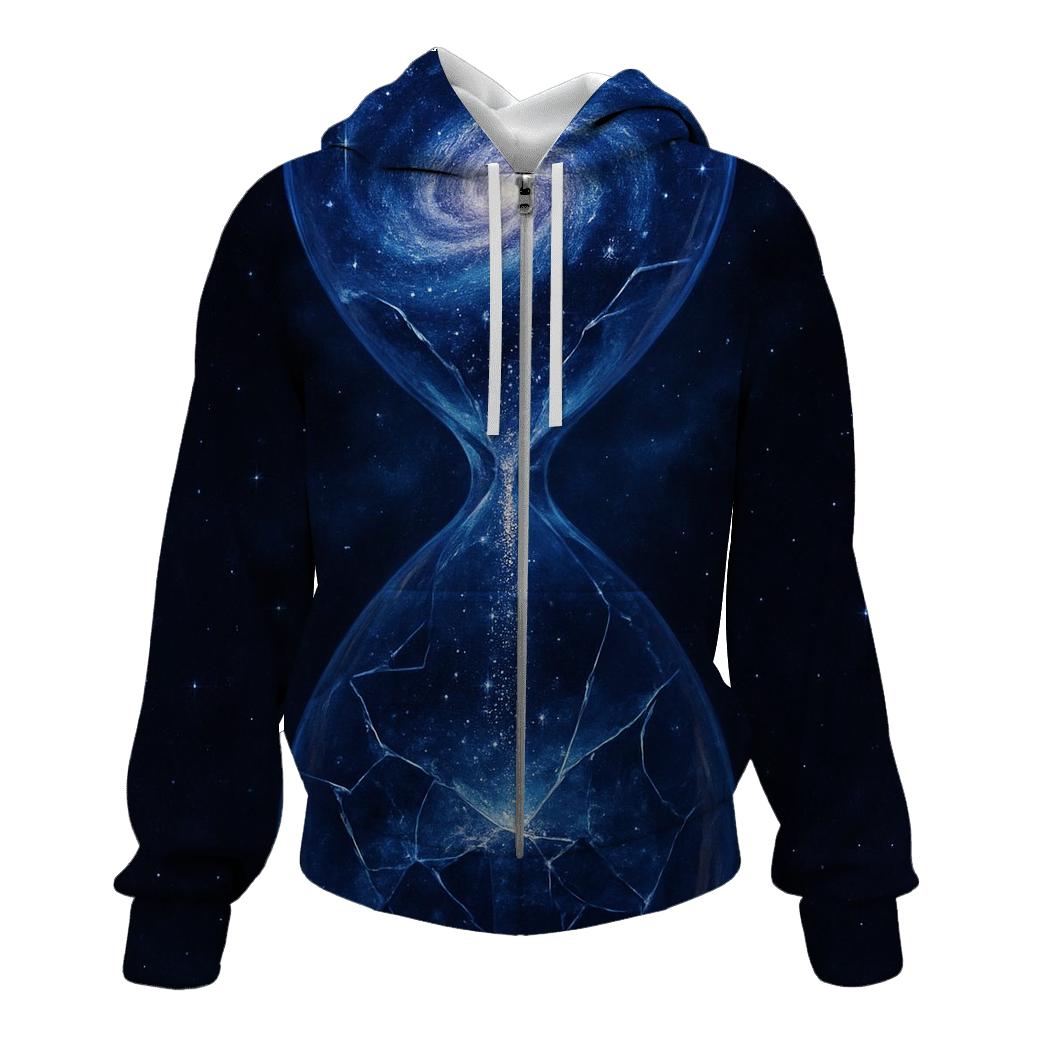 Time Fractured Galaxy Hourglass premium hoodies