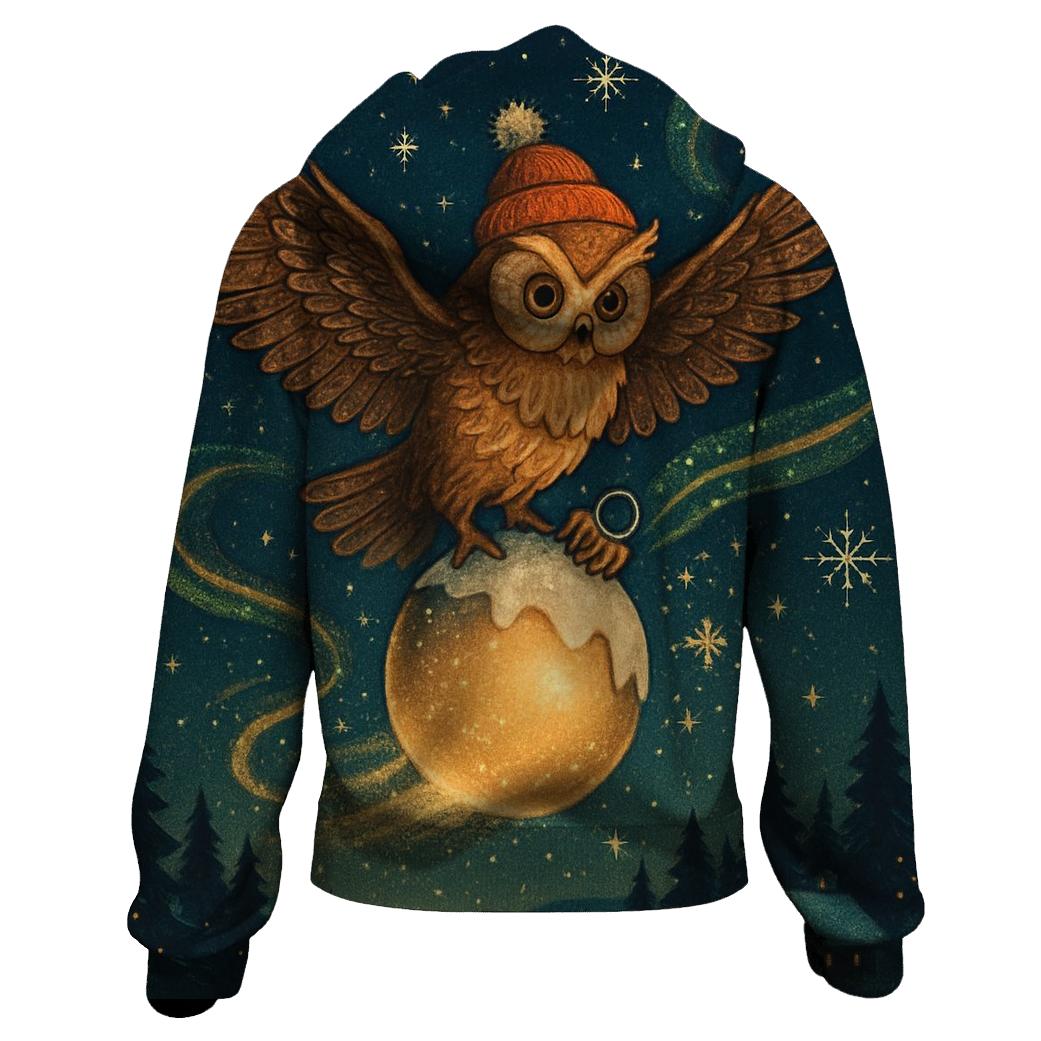 Midnight Owl On Christmas Comet pullover hoodies