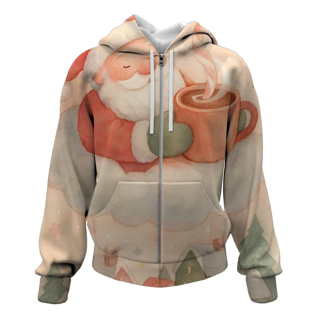 Santa Hot Cocoa Cloud Lounge graphic hoodies