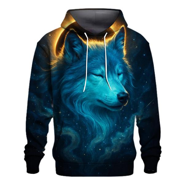 Celestial Timber Wolf Eclipse graphic hoodies