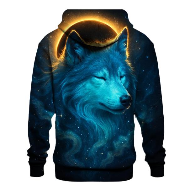 Celestial Timber Wolf Eclipse graphic hoodies