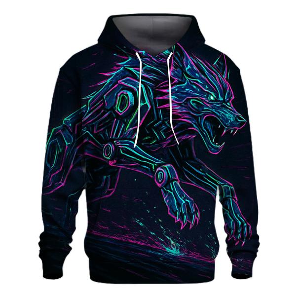 Neon Mechanic Wolf Overdrive premium hoodies