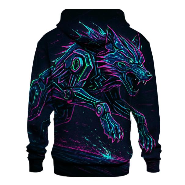 Neon Mechanic Wolf Overdrive premium hoodies