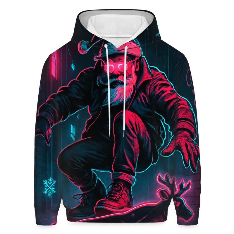 Neon Street Santa Ride graphic hoodies