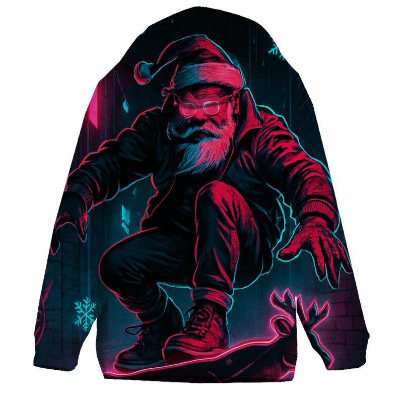 Neon Street Santa Ride graphic hoodies