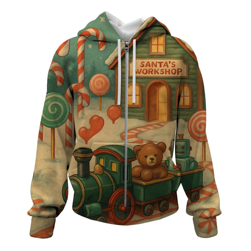 Toy Workshop Train Through Candy Forest premium hoodies