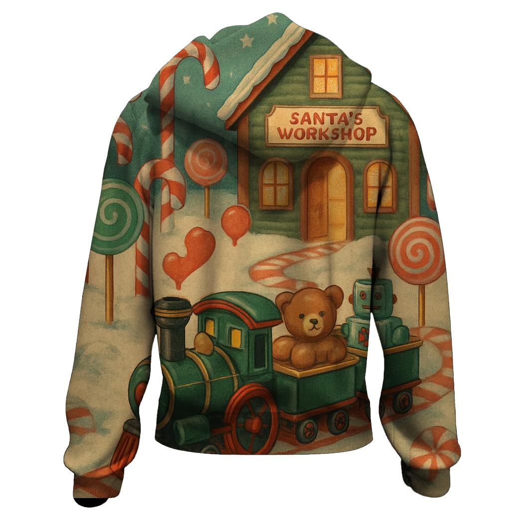 Toy Workshop Train Through Candy Forest premium hoodies