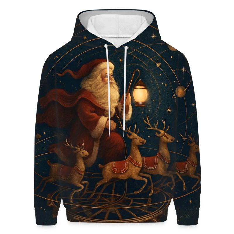 Celestial Storybook Santa Carousel hoodies fashion