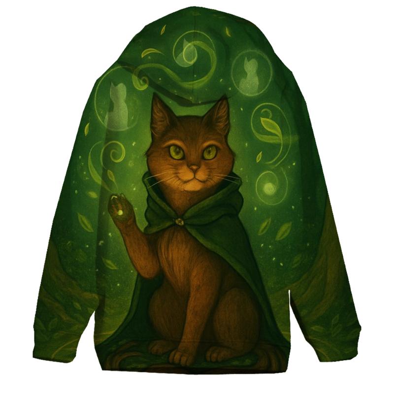Forest Druid Cat Circle zip-up hoodies