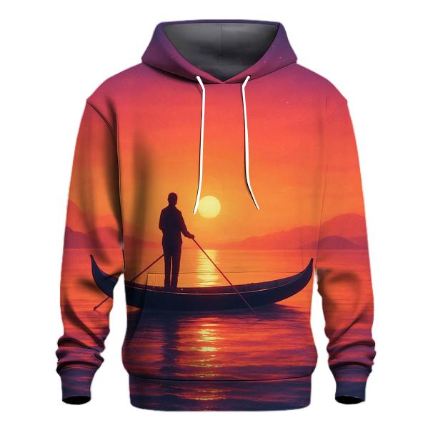 Celestial Ferry At Ember Dusk zip-up hoodies