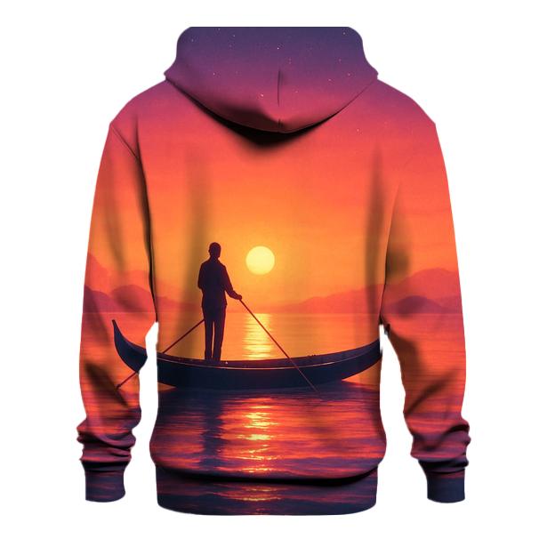 Celestial Ferry At Ember Dusk zip-up hoodies