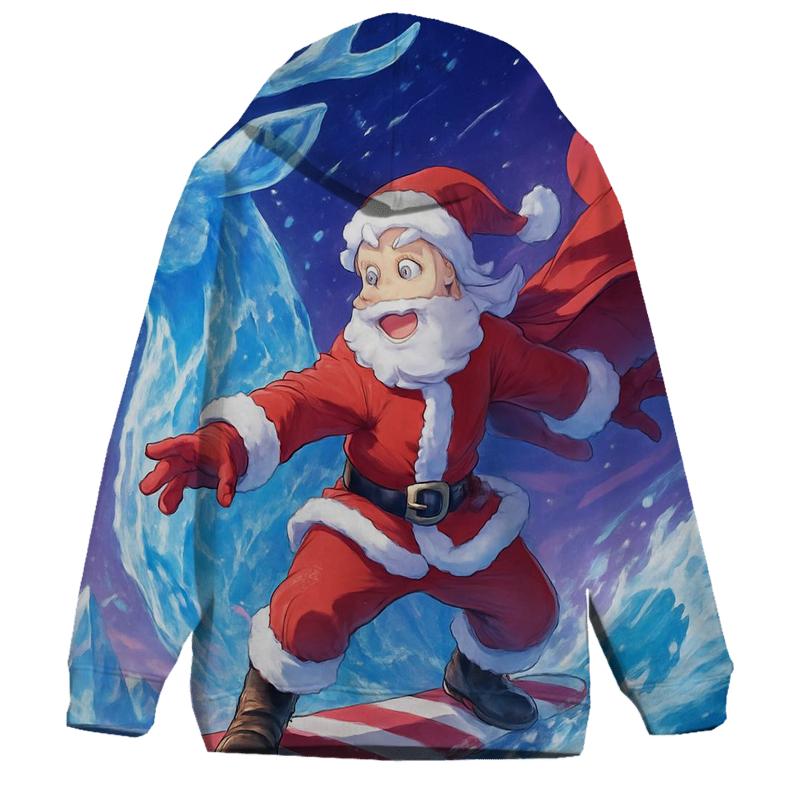 Polar Wave Santa Surfer zip-up hoodies