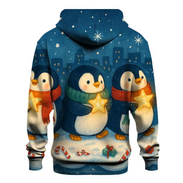 Cosmic Caroling Penguins Parade pullover hoodies