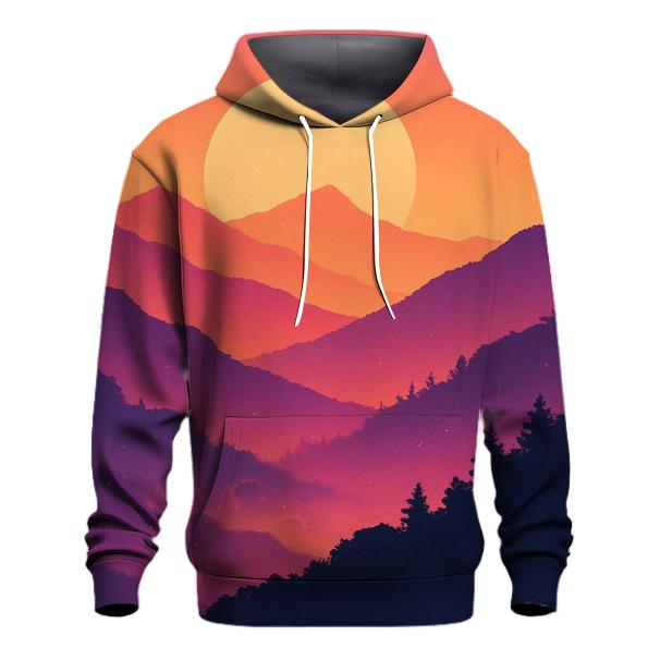 Mountain Lantern Sunset Veil pullover hoodies