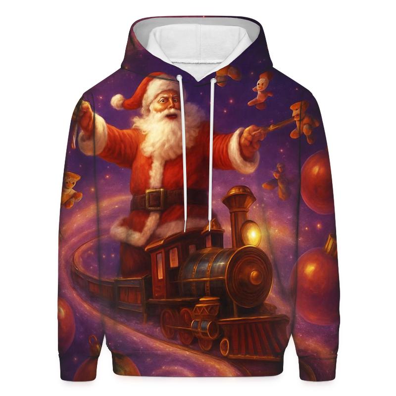 Galactic Toy Conductor Santa zip-up hoodies