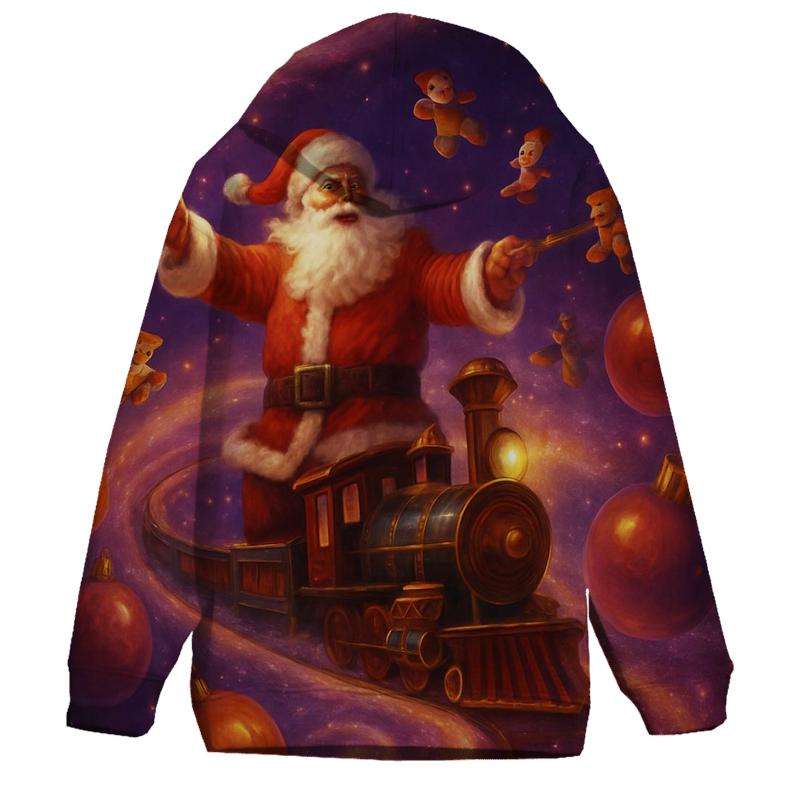 Galactic Toy Conductor Santa zip-up hoodies