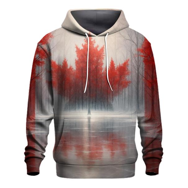 Canadian Flag Frozen Forest Double Exposure designer hoodies