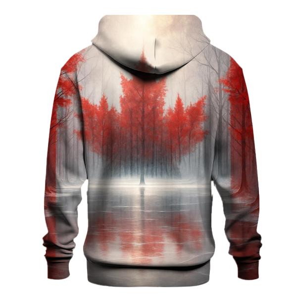 Canadian Flag Frozen Forest Double Exposure designer hoodies