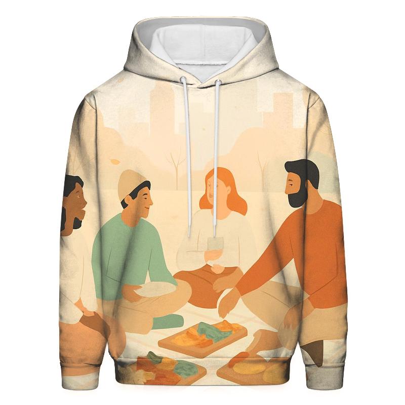 Autumn Pastel Friendsgiving Picnic pullover hoodies