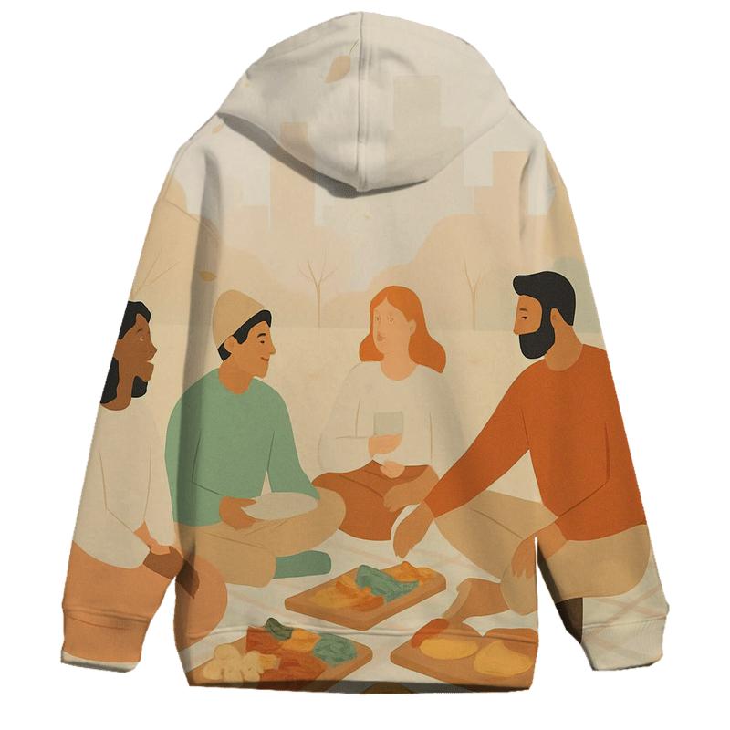 Autumn Pastel Friendsgiving Picnic pullover hoodies