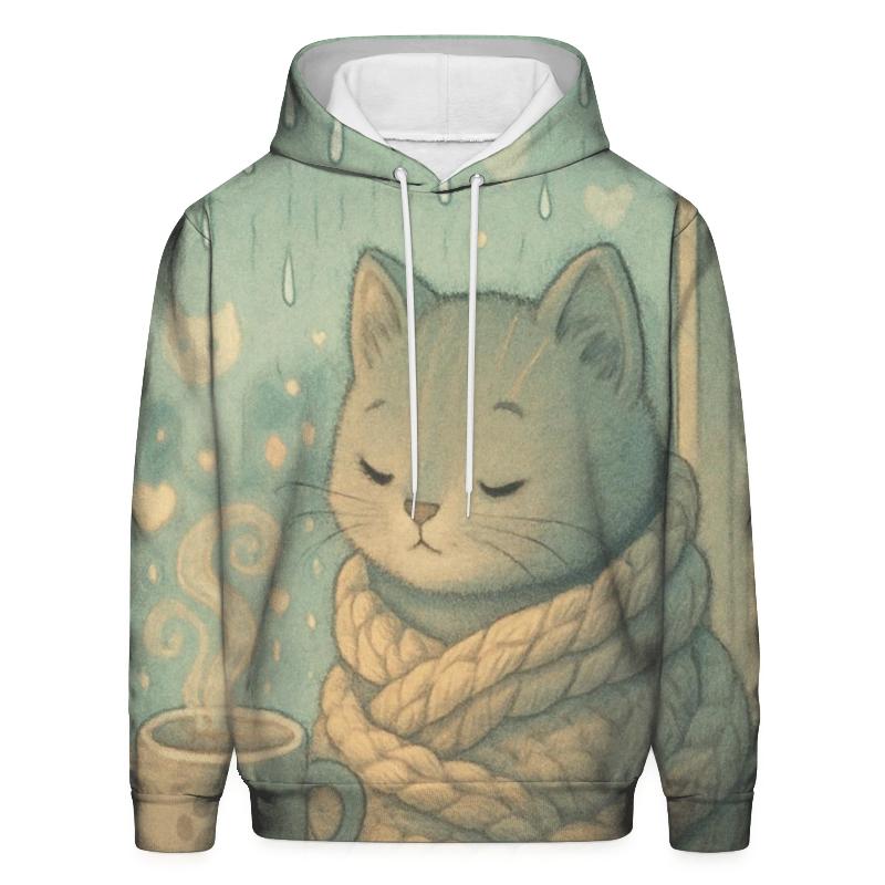 Rainy Window Cozy Blanket Cat designer hoodies
