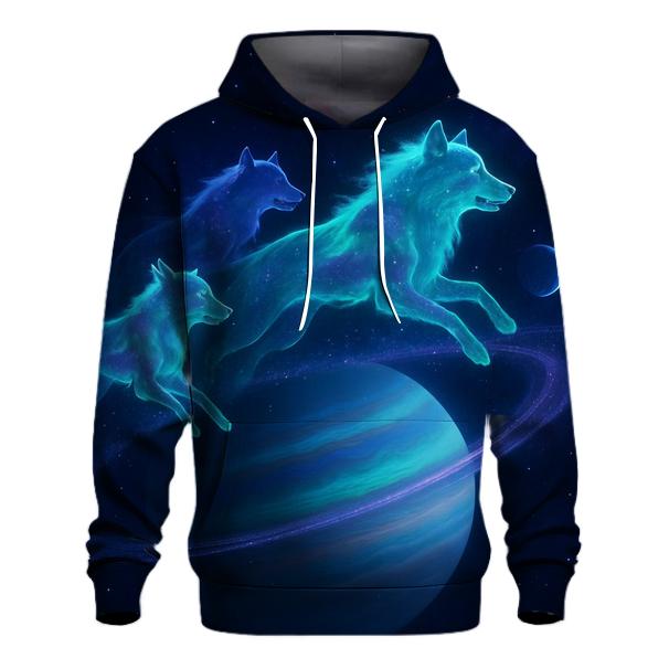Orbiting Wolves Of The Aurora Ring hoodie designs