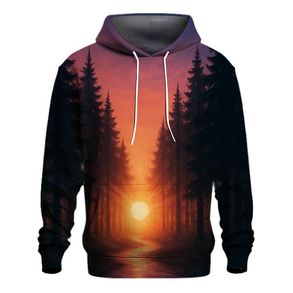 Forest Halo Ember Path printed hoodies