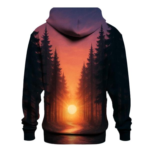 Forest Halo Ember Path printed hoodies