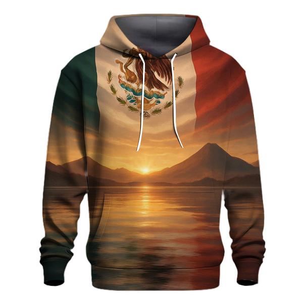 Mexican Flag Volcanic Valley Reflection lightweight hoodies